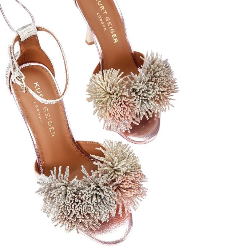 Kurt Geiger - Pom Pom Ankle Tie Sandal - Rosé