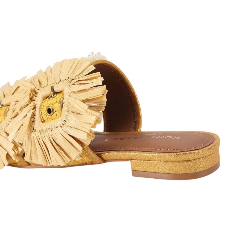 Kurt Geiger - Raffia Buckle Flat SDL - Geel