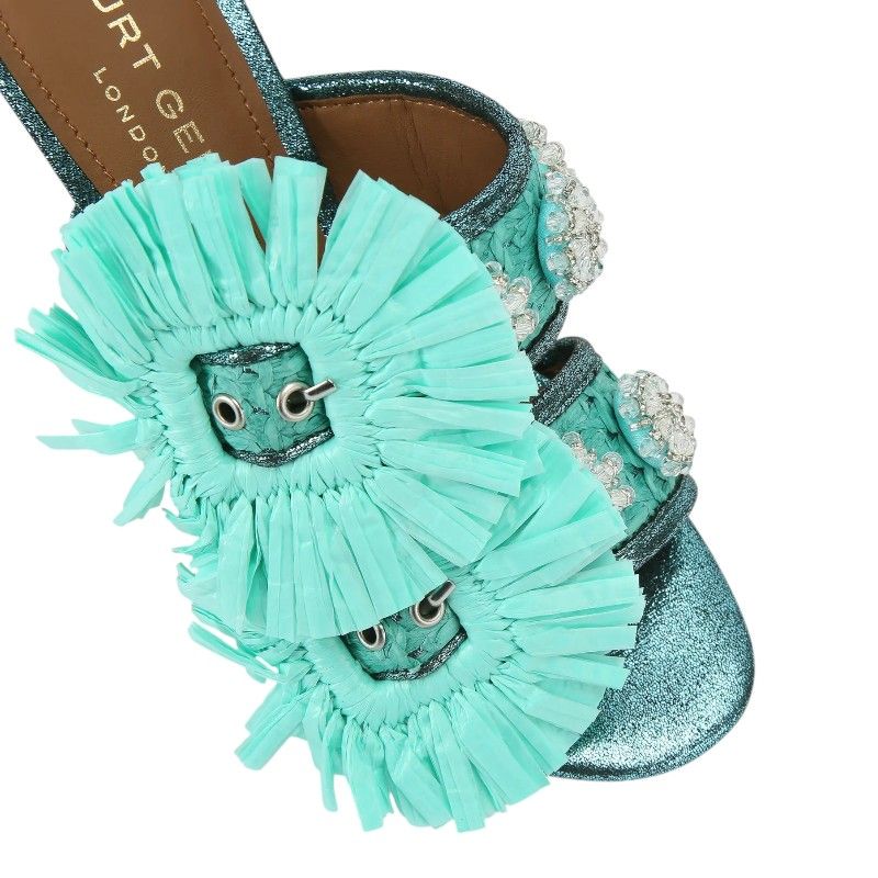 Kurt Geiger - Raffia Buckle Sandal - Groen