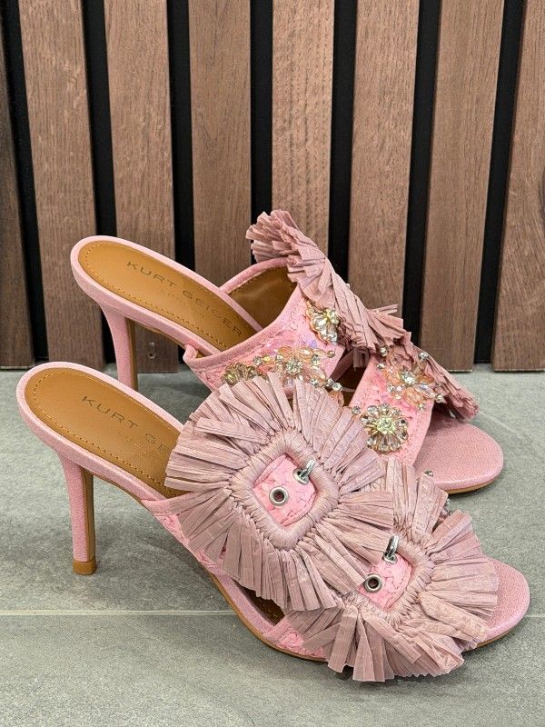 Kurt Geiger - Raffia Buckle Sandal - Roze