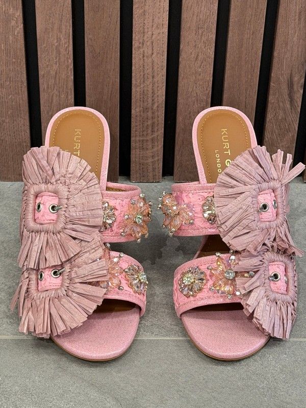Kurt Geiger - Raffia Buckle Sandal - Roze