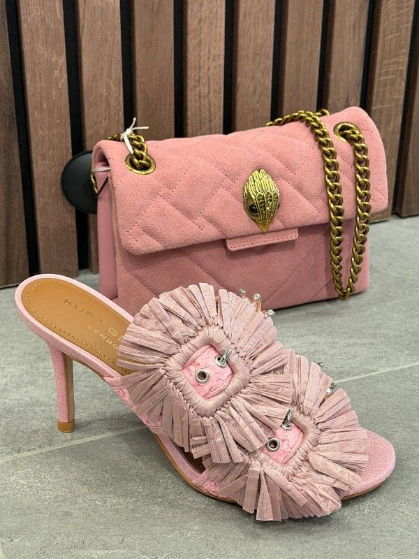 Kurt Geiger - Raffia Buckle Sandal - Roze