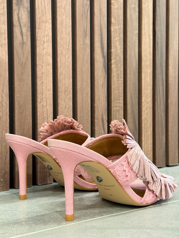 Kurt Geiger - Raffia Buckle Sandal - Roze