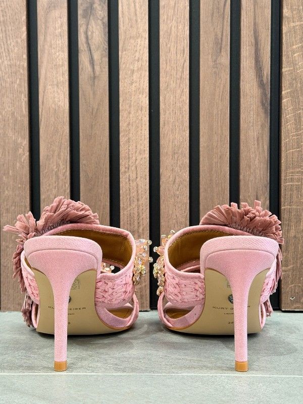Kurt Geiger - Raffia Buckle Sandal - Roze