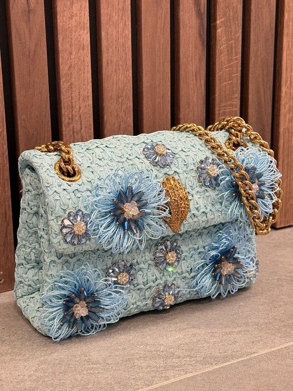 Kurt Geiger - Raffia Mini Kensington - Blauw