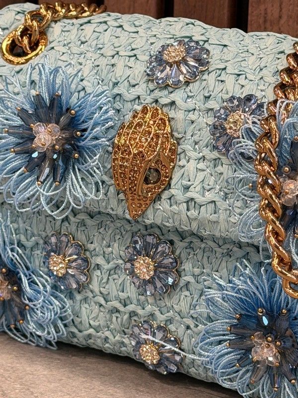 Kurt Geiger - Raffia Mini Kensington - Blauw