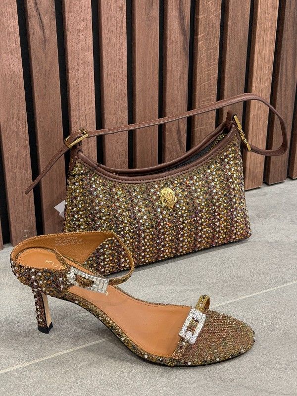 Kurt Geiger - Strass Double Buckle Sdl - Brons