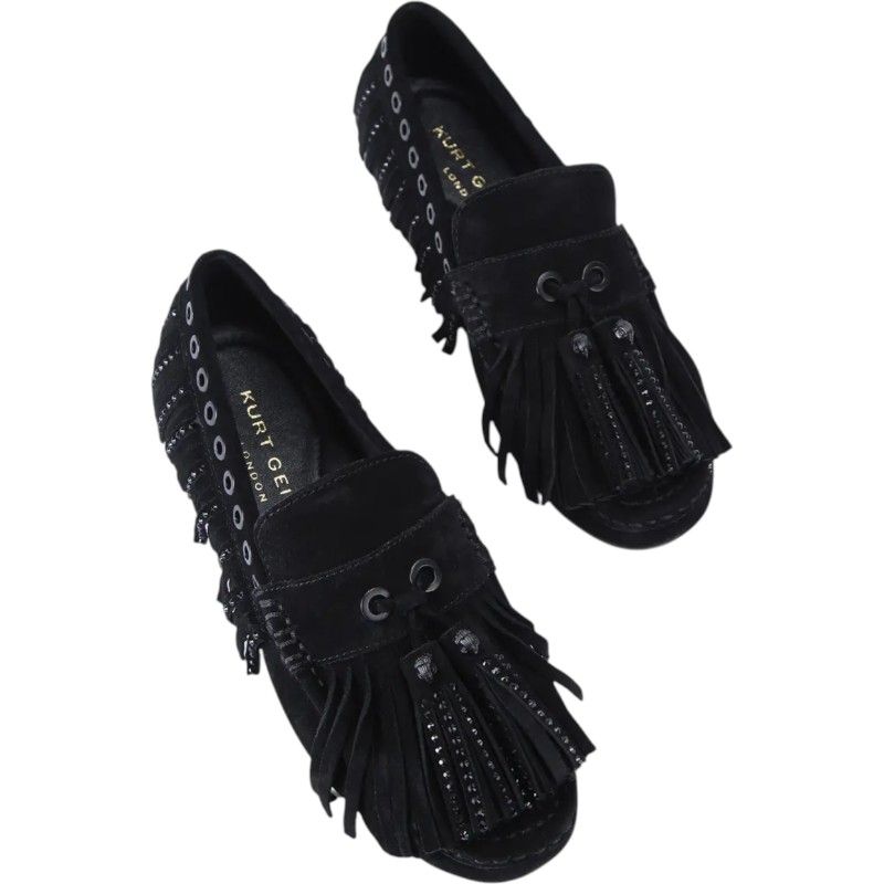 Kurt Geiger - Tassel Fringe Moccasin - Zwart
