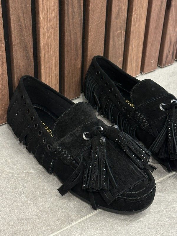 Kurt Geiger - Tassel Fringe Moccasin - Zwart