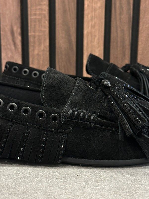 Kurt Geiger - Tassel Fringe Moccasin - Zwart