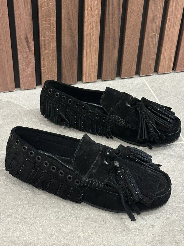 Kurt Geiger - Tassel Fringe Moccasin - Zwart