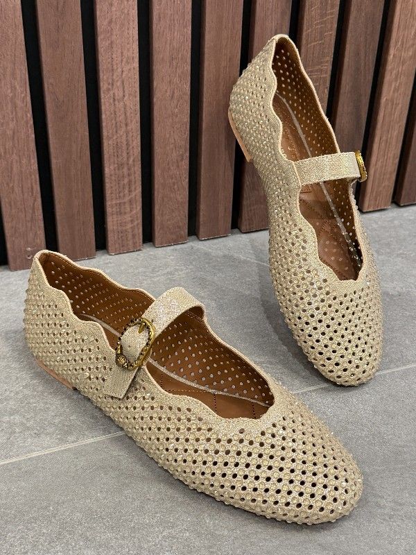 Kurt Geiger - Wavy Mayfair Ballet Flat - Goud