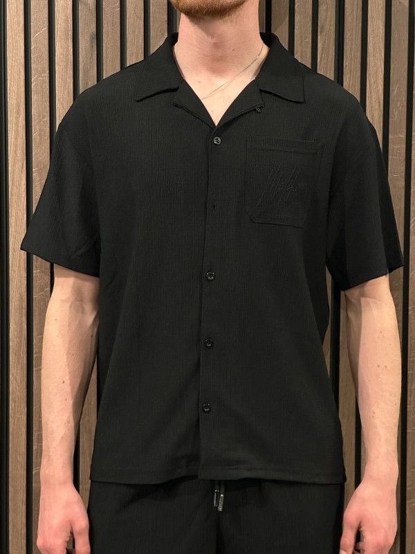 Malelions - Men Seersucker Shirt - Zwart