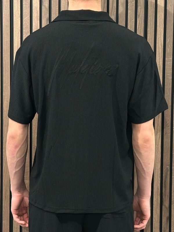 Malelions - Men Seersucker Shirt - Zwart