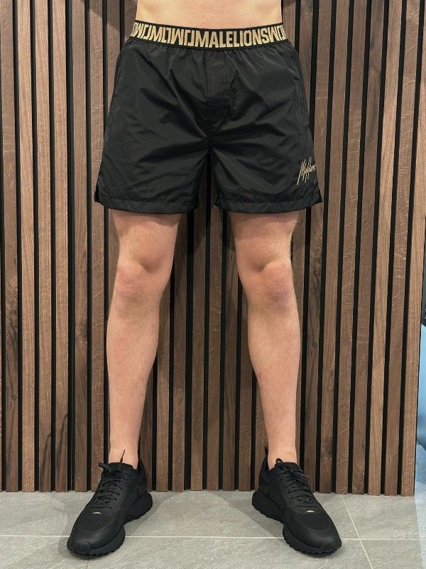 Malelions - Men Venetian Swim Shorts - Zwart
