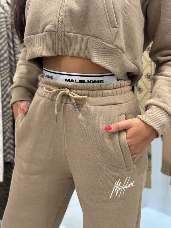 Malelions - Woman Straight Leg Sweatpants - Beige