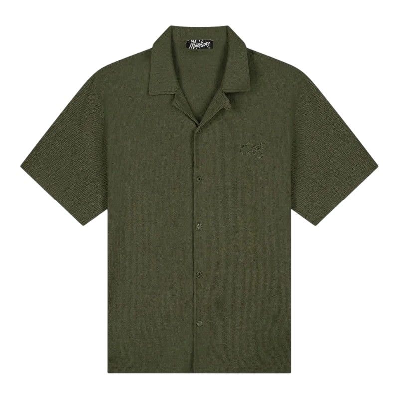 Malelions - Men Emblem Seersucker Shirt - Groen