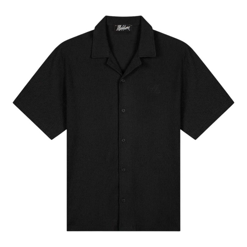 Malelions - Men Emblem Seersucker Shirt - Zwart