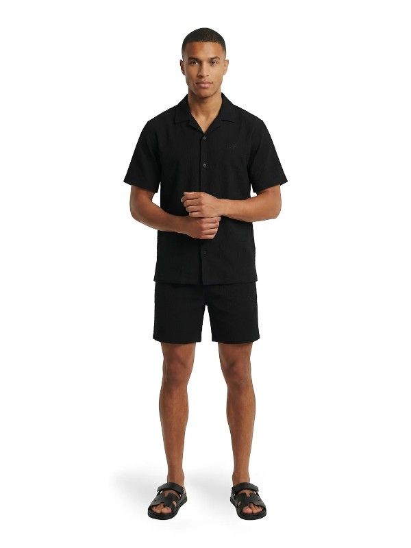 Malelions - Men Emblem Seersucker Shirt - Zwart