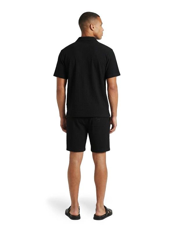 Malelions - Men Emblem Seersucker Shirt - Zwart