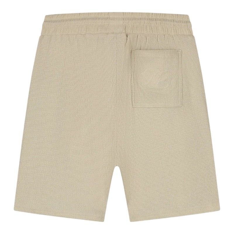 Malelions - Men Emblem Seersucker Shorts - Beige