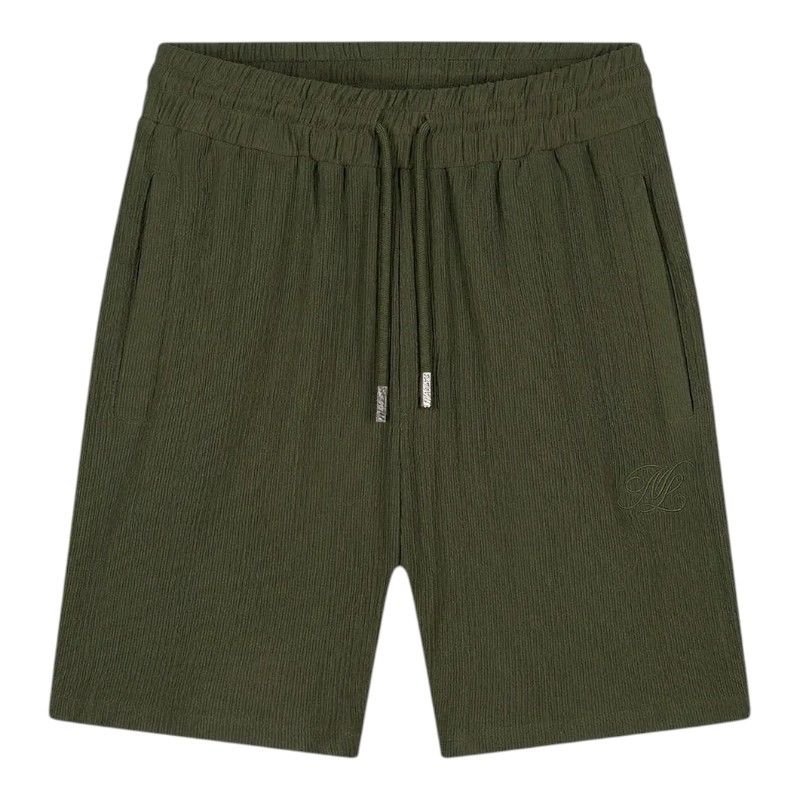 Malelions - Men Emblem Seersucker Shorts - Groen