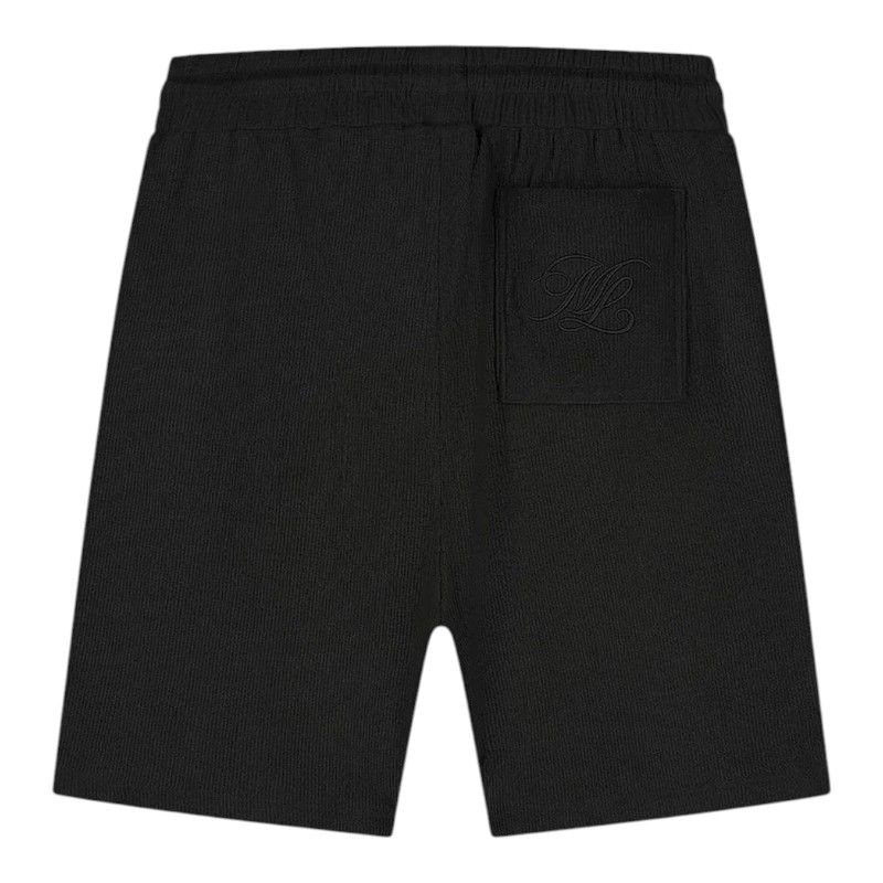 Malelions - Men Emblem Seersucker Shorts - Zwart