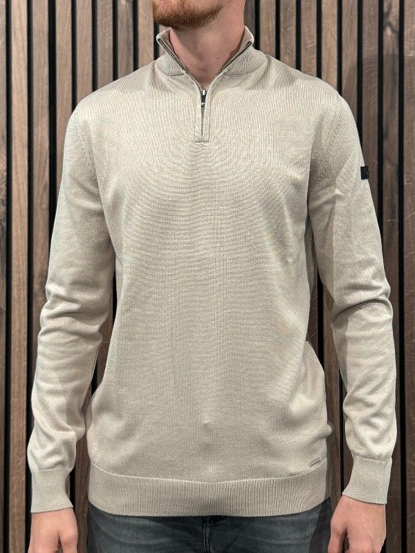 Malelions - Men Knitted Quarter Zip - Beige