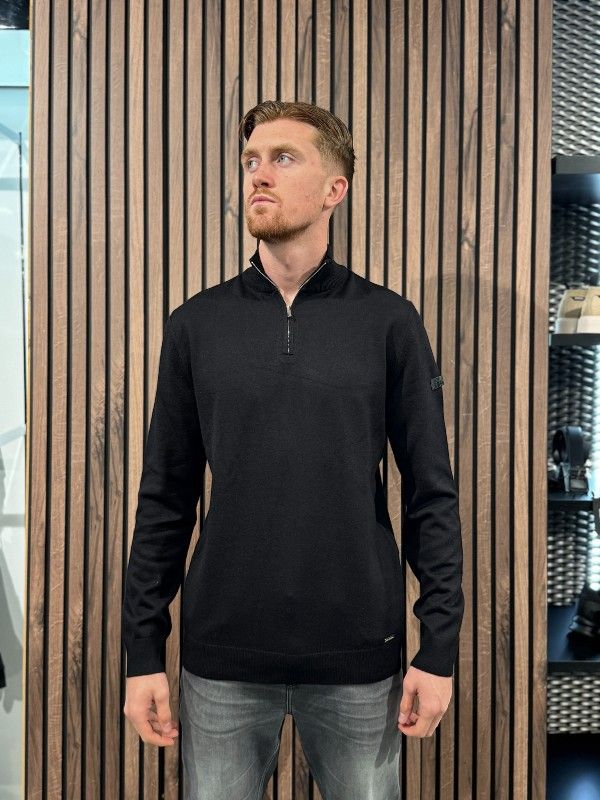 Malelions - Men Knitted Quarter Zip - Zwart