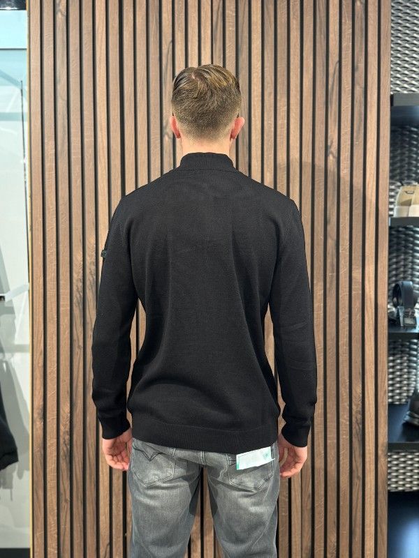 Malelions - Men Knitted Quarter Zip - Zwart