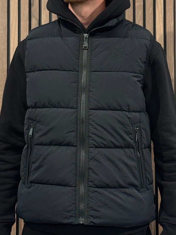 Malelions - Men Matt Crinkle Padded Vest - Zwart