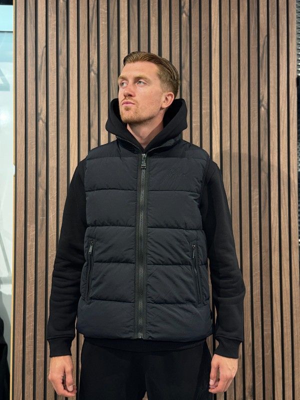Malelions - Men Matt Crinkle Padded Vest - Zwart
