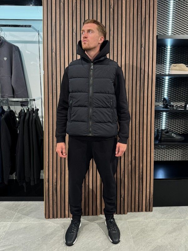 Malelions - Men Matt Crinkle Padded Vest - Zwart