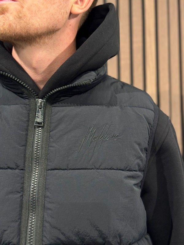 Malelions - Men Matt Crinkle Padded Vest - Zwart