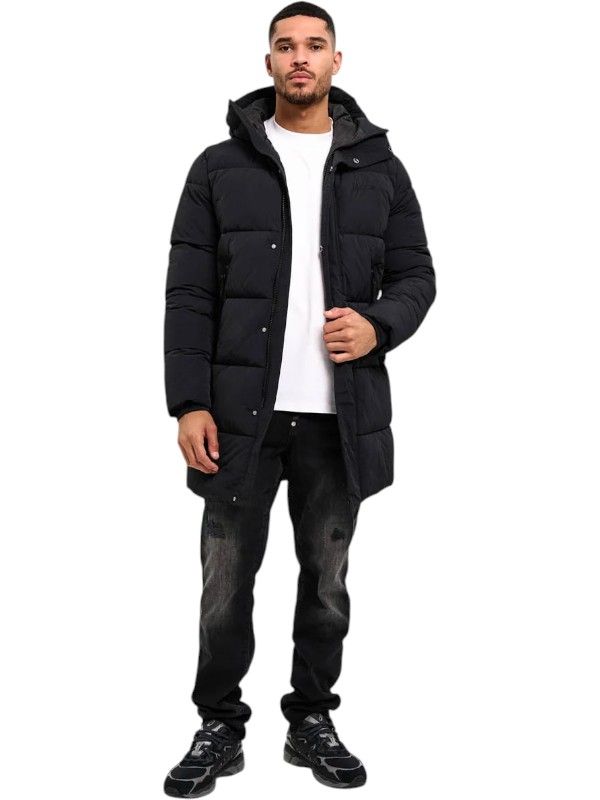 Malelions - Men Mid Lenght Puffer Jacket - Zwart