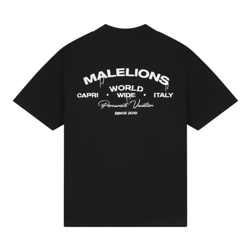 Malelions - Men Permanent Vacation T-shirt - Zwart