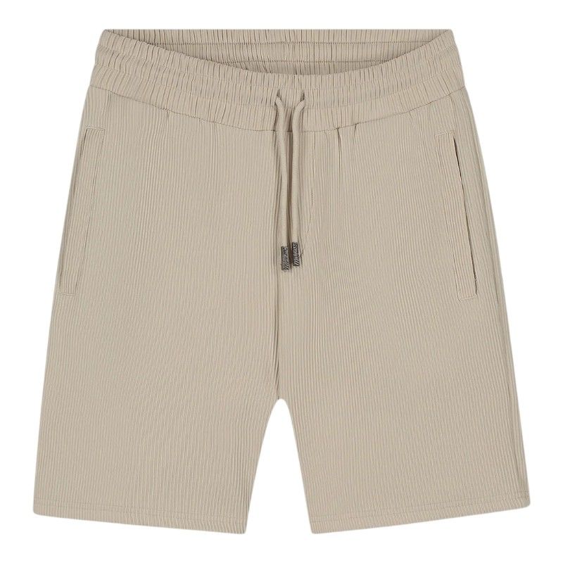 Malelions - Men Ribbed Shorts - Beige