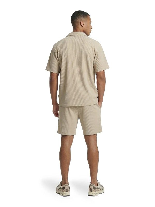 Malelions - Men Ribbed Shorts - Beige