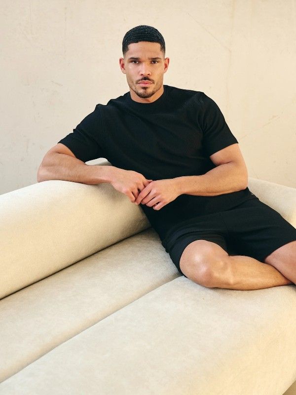 Malelions - Men Ribbed Shorts - Zwart