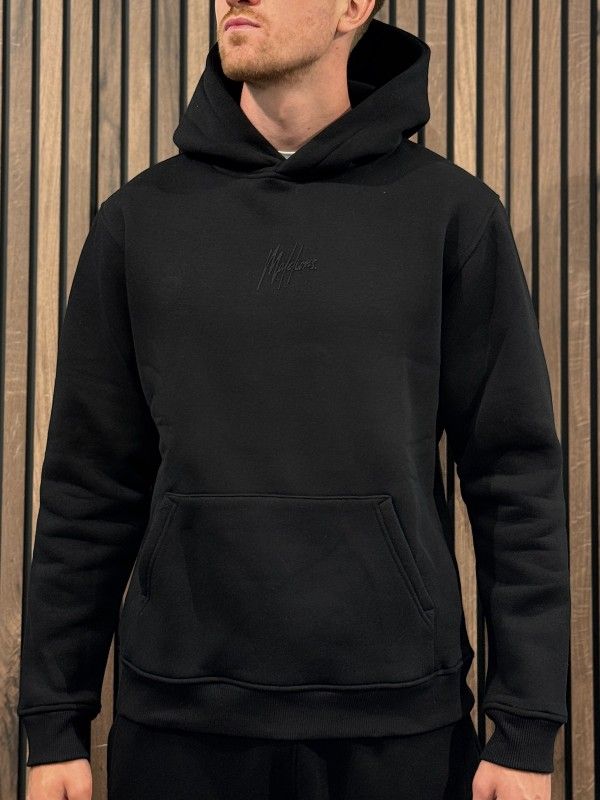 Malelions - Men Striped Signature Hoodie - Zwart