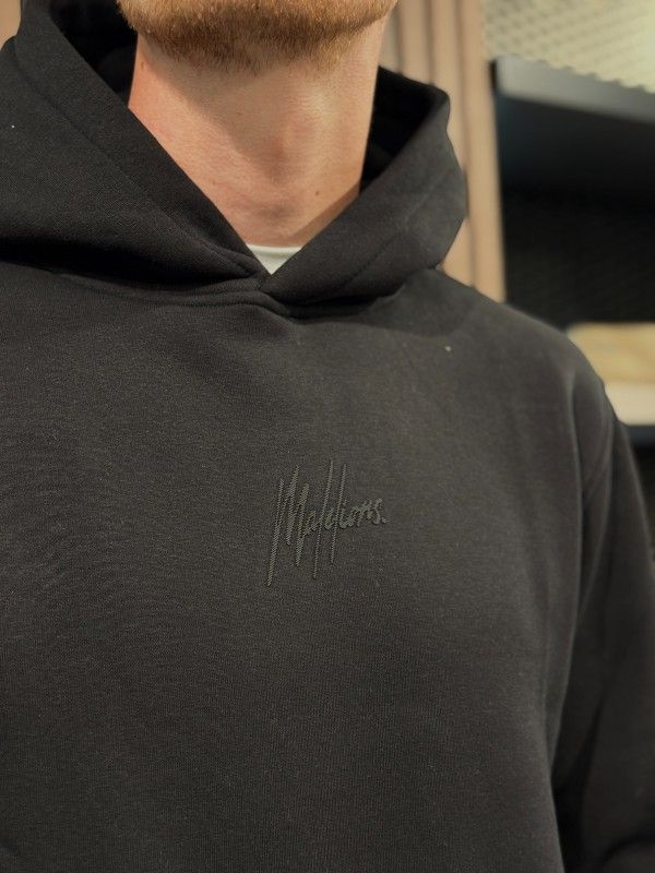 Malelions - Men Striped Signature Hoodie - Zwart