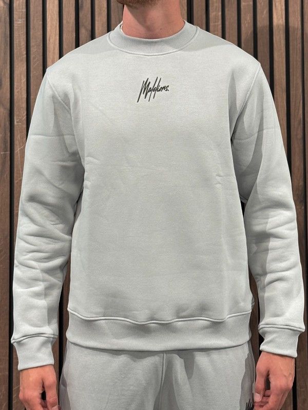 Malelions - Men Striped Signature Sweater - Grijs