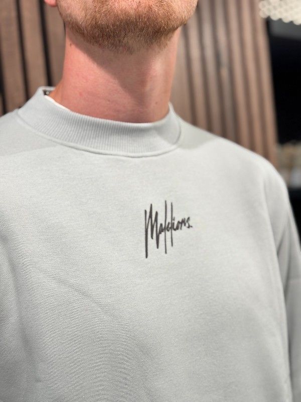 Malelions - Men Striped Signature Sweater - Grijs