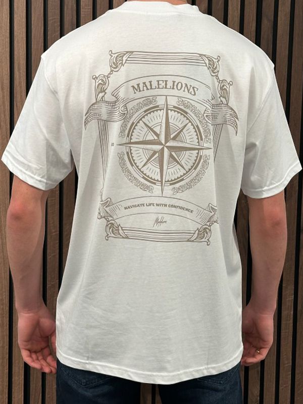 Malelions - Malelions Men Compass T-shirt - Wit