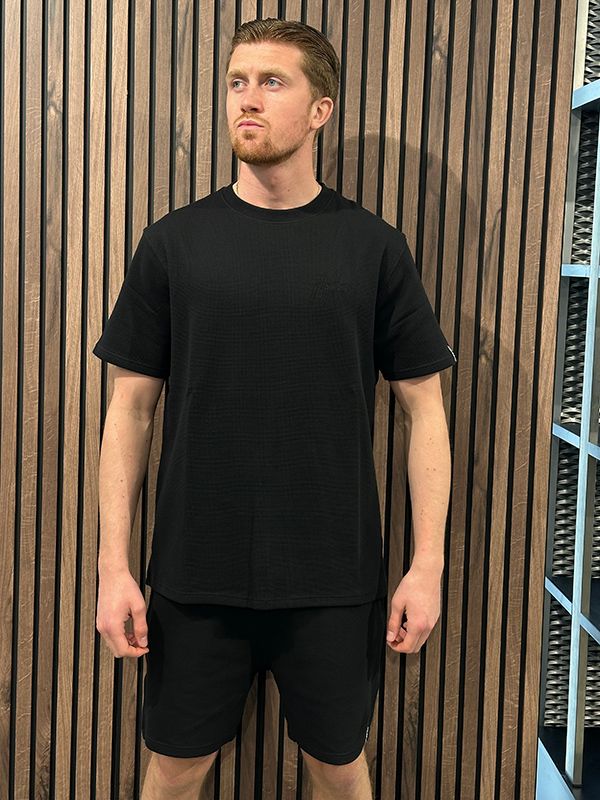 Malelions - Signature Waffle T-shirt - Zwart