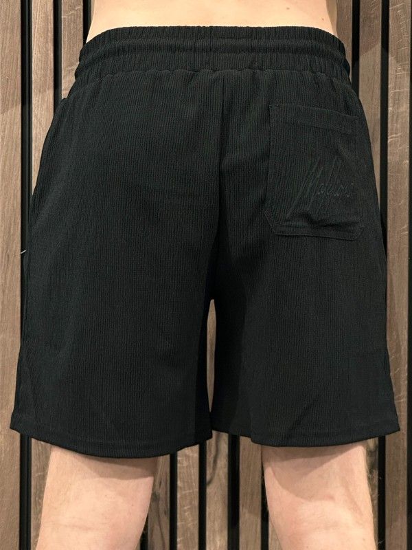 Malelions - Men Seersucker Shorts - Zwart