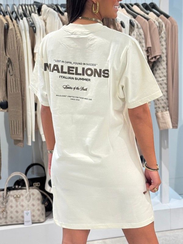 Malelions - Woman Italian Summer T-shirt Dress - Beige