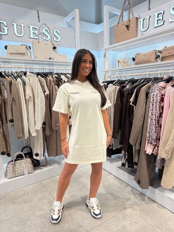 Malelions - Woman Italian Summer T-shirt Dress - Beige