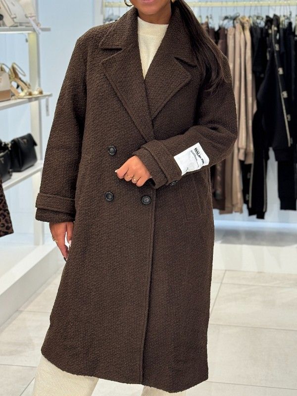 Malelions - Woman Oversized Label Coat - Bruin