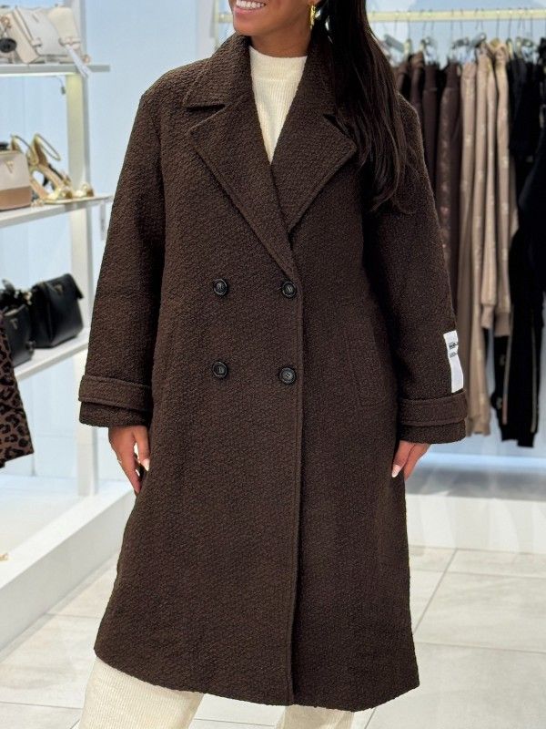 Malelions - Woman Oversized Label Coat - Bruin